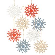 Artikel Julstjärnedekoration i trä för upphängning Ø12/15cm 8 stycken