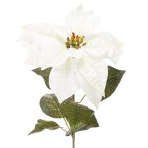 Artikel Konstgjord vit julstjärna, stor blommande grendekoration, 65 cm, 2 stycken