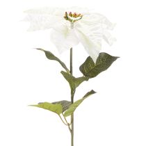 Artikel Konstgjord vit julstjärna, stor blommande grendekoration, 65 cm, 2 stycken