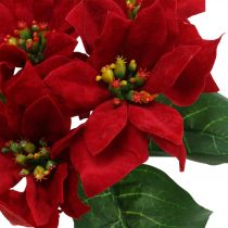 Artikel Konstgjord julstjärna röd sidenblommor dekoration 6 stycken i ett gäng