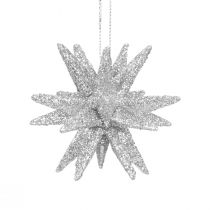 Artikel Julstjärnor Juldekorationer silverglitter Ø7cm 6st