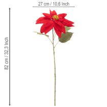Artikel Konstgjord julstjärna röd dekoration med enkel stjälk 82 cm