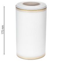 Artikel Vitt moiréband med guldpärlkant, 175 mm - Elegant band för dekoration och blomsterdekoration