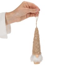 Artikel Dekorativ gnomfigur med skägg för upphängning, 17 cm, 6 stycken