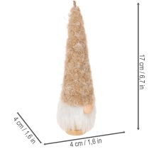 Artikel Dekorativ gnomfigur med skägg för upphängning, 17 cm, 6 stycken