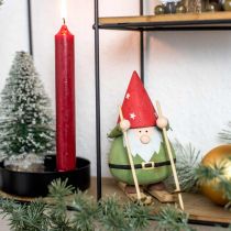 Artikel Gnome på skidor dekorativ figur trä Jul Gnome figur H13cm