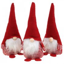 Artikel Gnome med skägg, adventsdekoration, dekorativ dvärg H24cm B9cm 3st