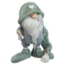 Gnome jultomte dekorativ figur grågrön 10,5×7×14cm