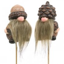 Gnome keramiska kottar och ekollon dekorationsplugg 8 / 8,5 cm 4st