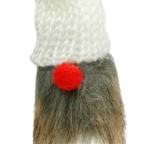 Artikel Gnome för att sticka med stickad mössa röd, vit, grå 11–13cm L34–35,5cm 12 st