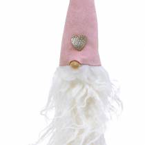 Artikel Gnomhuvud för upphängning 45cm rosa/grå 2 st