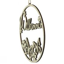 Artikel Välkomstskylt, trädekorationsring med fjäril, Ø21,5 cm, 4 stycken - dörrkransdekoration, vår, naturlig färg