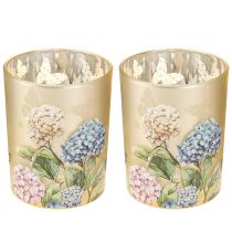 Artikel Elegant ljusstake med blommotiv för mysig rumsdekoration, 12,5 cm, 2 stycken.