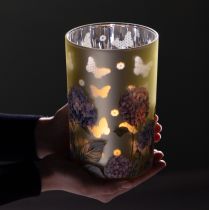 Artikel Glasljushållare med blommotiv för harmoniska levande stunder, 18 cm