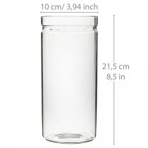 Blomvas, glascylinder, glasvas rund Ø10cm H21,5cm