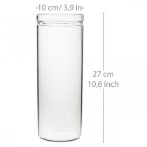 Artikel Blomvas, glascylinder, glasvas rund Ø10cm H27cm
