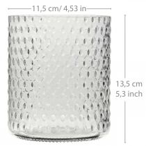 Lyktglas, blomstervas, glasvas rund Ø11,5cm H13,5cm