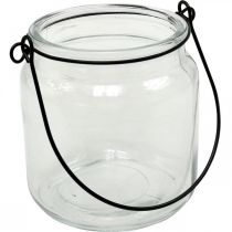 Lykta hänglykta i glas med handtag Ø8cm H10,5cm