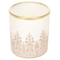 Artikel Glasljushållare med blommönster, Ø8cm H9cm, 2 stycken