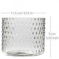 Lyktglas, värmeljushållare glas, ljusglas Ø11,5cm H9,5cm