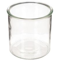Artikel Glasljushållare, rund, klarglas, mångsidig, 12 cm, 2 stycken