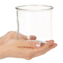 Artikel Glasljushållare, rund, klarglas, mångsidig, 12 cm, 2 stycken