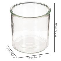 Artikel Glasljushållare, rund, klarglas, mångsidig, 12 cm, 2 stycken