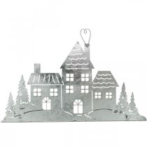 Artikel Juldekorationshus, värmeljushållare metall L20cm