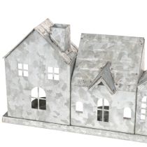 Artikel Dekorativ rad med hus med värmeljushållare, adventsdekoration, 68 cm