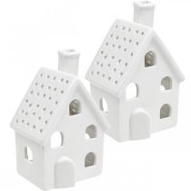 Artikel Lantern House Keramik Light House Advent Vit H14cm 2 st