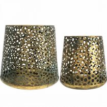 Artikel Vindljuslykta gyllene Ø14/20,5 cm H14,5/19,5 cm set om 2