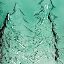 Artikel Glasljushållare med granar i relief, juldekoration, 16 cm