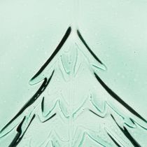 Artikel Glasljushållare med granar i relief, juldekoration, 16 cm