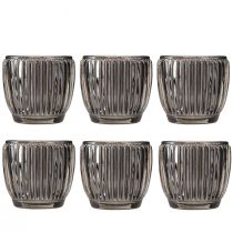 Artikel Glaslykta i grå höstvinter Ø7cm H7cm 6 st