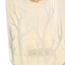 Artikel Lykta Glas Deco Träd Brun värmeljusglas Ø9,5cm H13,5cm