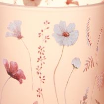 Artikel Dekorativ glaslykta med blommotiv för eleganta heminredningsdetaljer, 12,5 cm, 2 stycken
