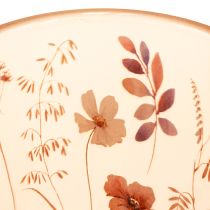 Artikel Glasljushållare med blommotiv för mysiga stunder i hemmet, 18 cm