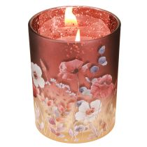 Artikel Dekorativ glaslykta med blommönster för eleganta heminredningsdetaljer, 12,5 cm, 2 stycken