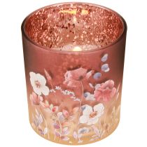 Artikel Elegant ljusstake med blommotiv för stämningsfull rumsdesign, 8 cm, 4 stycken.