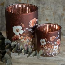 Artikel Elegant ljusstake med blommotiv för stämningsfull rumsdesign, 8 cm, 4 stycken.