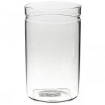 Blomvas, glascylinder, glasvas rund Ø10cm H16,5cm