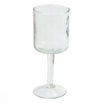 Glaslykta med sockel, rund värmeljushållare i glas Ø8cm H20cm