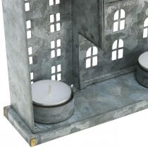 Artikel Husrad, metalldekoration för belysning, adventsdekoration, silverlykta L52cm H20cm
