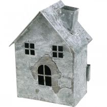 Artikel Lykthus i metall, shabby chic, juldekoration, vittvättad, antik look H14,5cm