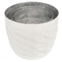 Artikel Lykta metall vit silver värmeljushållare Ø8/10/12,5 cm set om 3