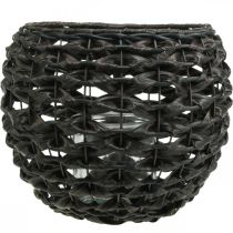 Artikel Lykta flätad svart, brun sommardekoration Ø31cm H25cm