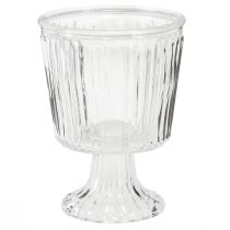 Artikel Lanternglaskopp räfflad glasdekor Ø11,5cm H15cm
