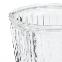 Artikel Lanternglaskopp räfflad glasdekor Ø11,5cm H15cm