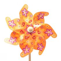 Artikel Väderkvarn på en pinne pinwheel orange gul rosa Ø30,5cm 74cm