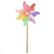 Artikel Pinwheel dekoration väderkvarn liten på pinnen färgad Ø14cm 30cm